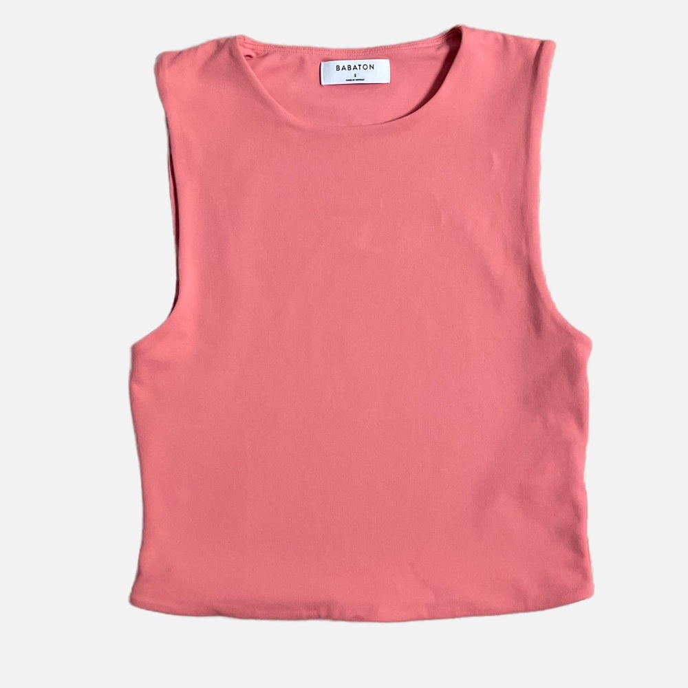 Babaton‎ Contour Muscle Tank Top Size Small Salmon Coral Crew Neckline